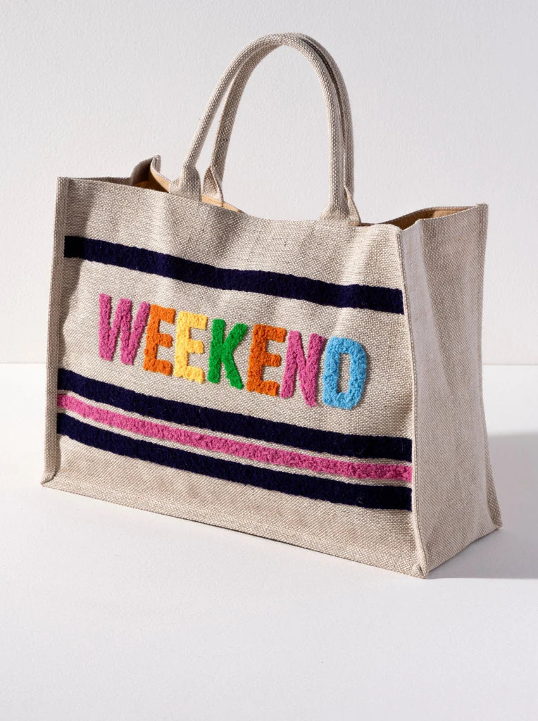 NATURAL "WEEKEND" BEACH BAG