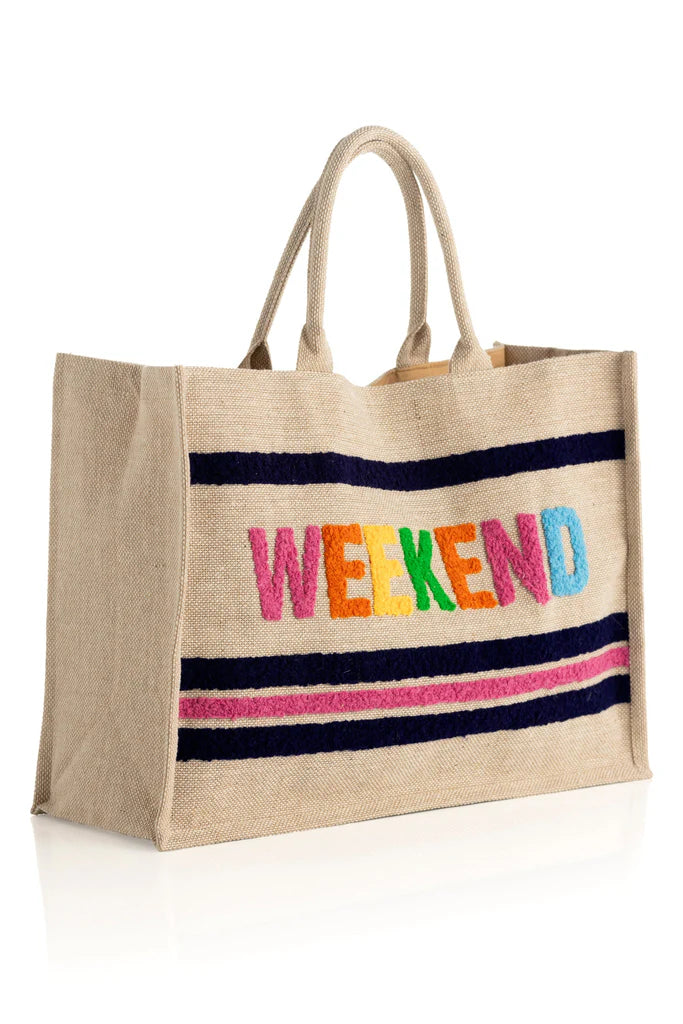 NATURAL "WEEKEND" BEACH BAG