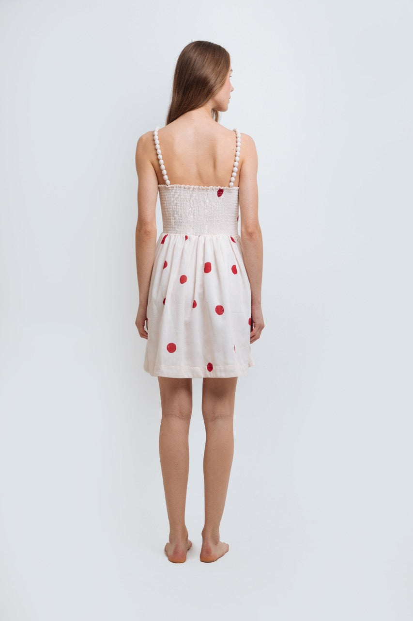 PETRA WINE DOTS DRESS