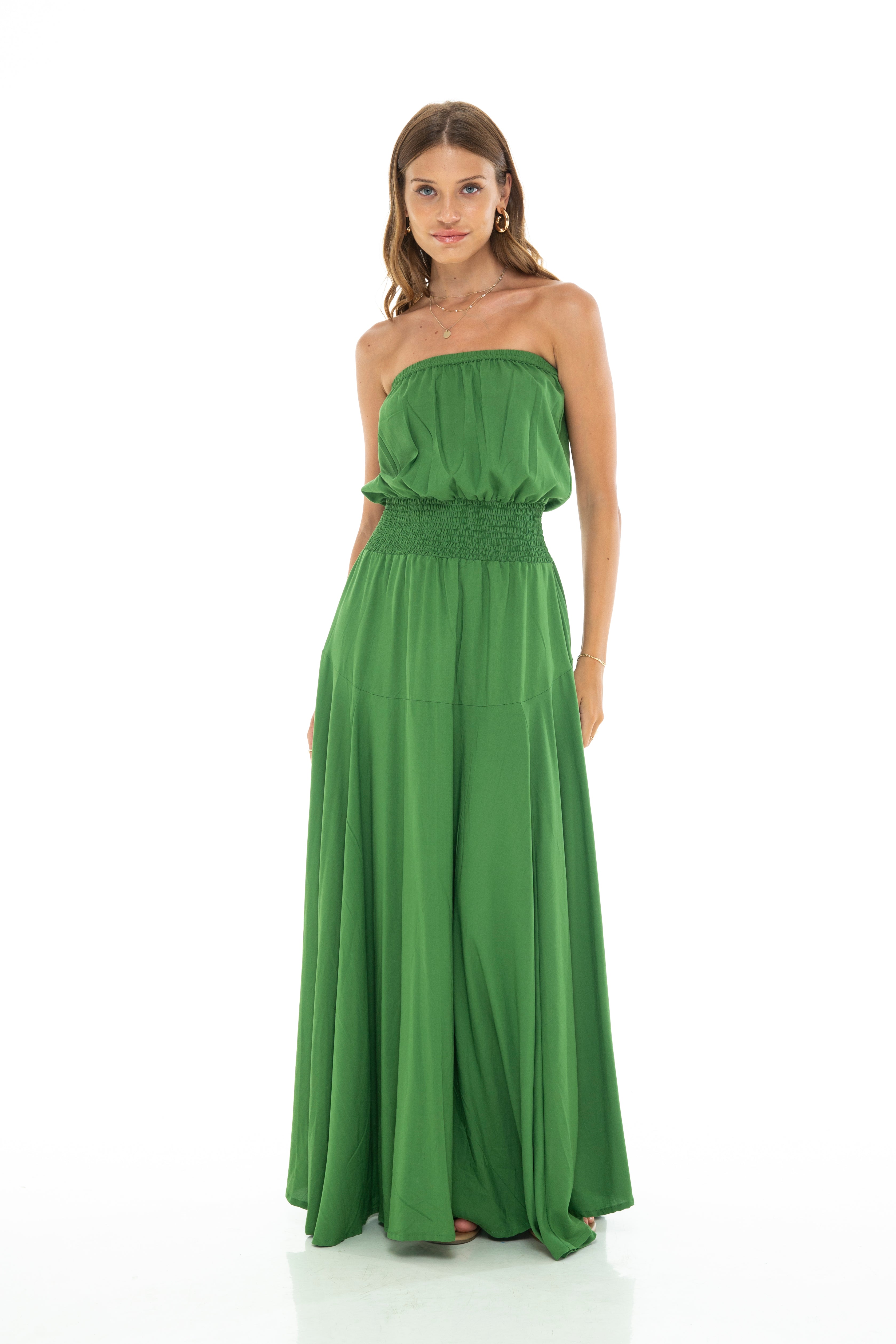 SOLIDS TUBE LONG DRESS GREEN